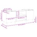 vidaXL Skrinka na platne dymový dub 121x38x48 cm kompozitné drevo