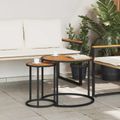 vidaXL Súprava na kávový stolík 2 ks Prírodná a čierna 55 x 55 x 45 cm
