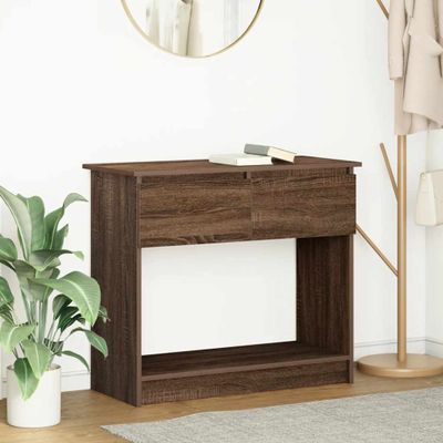 vidaXL konzolový stolík so zásuvkami hnedý dub 85,5x38,5x74,5 cm