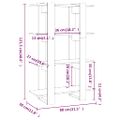 vidaXL Knižnica/deliaca stena lesklá biela 80x30x123,5 cm