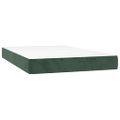 vidaXL Matrac s taštičkovými pružinami stredná tvrdosť tmavozelený 120x220x20 cm zamat