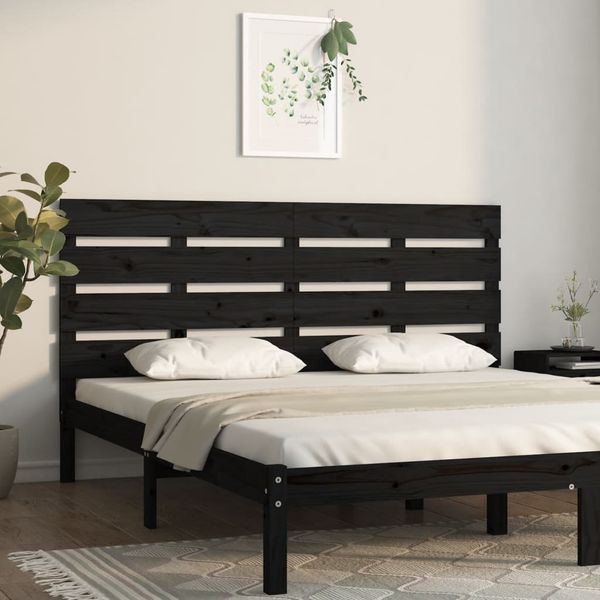 vidaXL Čelo postele čierne 200x3x80 cm masívna borovica