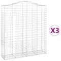 vidaXL Oblúkový gabionový kôš 3 ks 200x50x220/240cm pozinkované železo