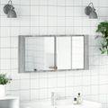 vidaXL LED kúpeľňová zrkadlová skrinka sivá sonoma 100x12x45 cm
