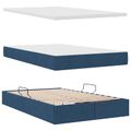 vidaXL Postel s úložným prostorem a matrací Modrá 120 x 190 cm