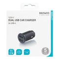 DELTACO USB-CAR124, Autonabíjačka 2x USB 2.0, či