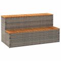 VidaXL vírivka Step sivý 100x50x50,5 cm polyratan a masívna akácia