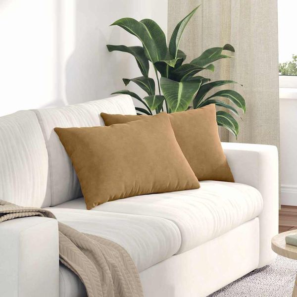 vidaXL Vankúše na pohovku 2 pcs Hnedá 60 x 40 cm Kordúrová tkanina