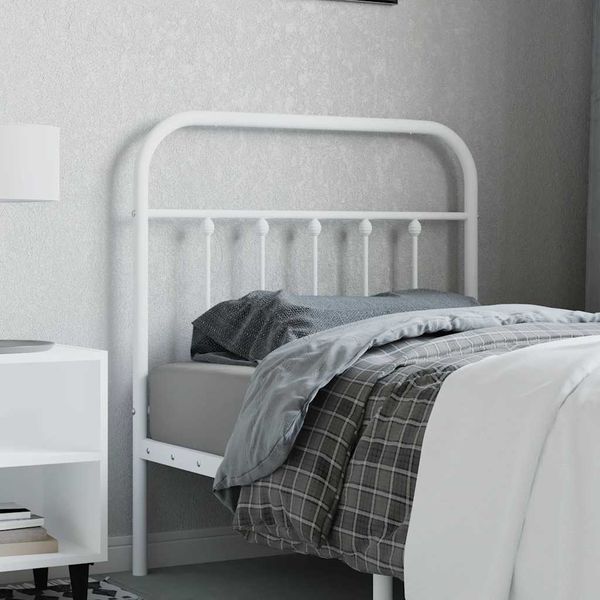 vidaXL Kovové náhradné čelo postele biele 90 cm