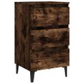 vidaXL Nočné stolíky s kovovými nohami 2 ks údený dub 40x35x69 cm