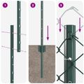 vidaXL Sieťový plot s stĺpom 10 x 1,4 m PVC potiahnutá oceľ Zelená