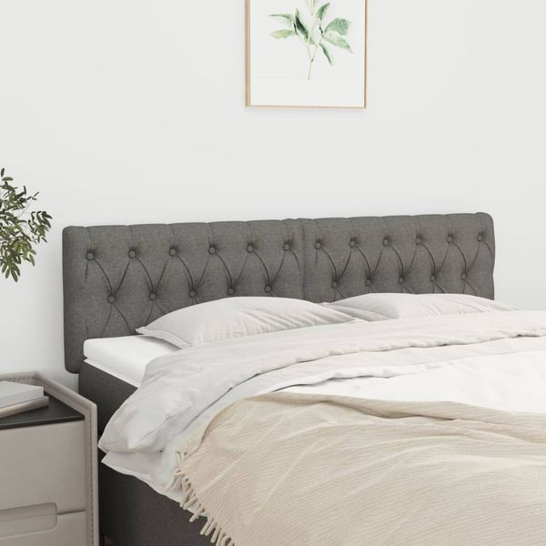 vidaXL Čelá postele 2 ks tmavosivé 72x7x78/88 cm látka
