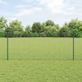 vidaXL Zvarené pletivo s podperami 50 x 1 m PVC potiahnutá oceľ Zelená