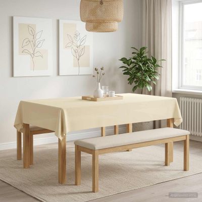 vidaXL Uterák na stôl 5 ks Krémovo biela 140 x 200 cm Polyester