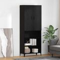 vidaXL Highboard Čierny dub 69,5 x 34 x 180 cm Kompozitné drevo