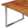 vidaXL Jedálenský stôl 140x80x75 cm masívne akáciové drevo a nehrdzavejúca oceľ
