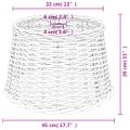 vidaXL Tienidlo na stropnú lampu, hnedé Ø45x28 cm, prútie