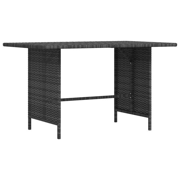 vidaXL Záhradný jedálenský stôl sivý 110x70x65 cm polyratan