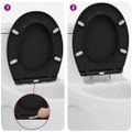 vidaXL WC sedadlo Čierna 47 x 37 x 4 cm Duroplast