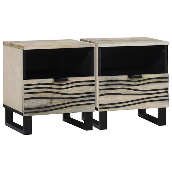 vidaXL Nočný stolík 2 pcs Biela 40 x 33 x 46 cm Kompozitné drevo