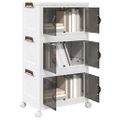 vidaXL stohovateľný úložný box kolesami 3vrstvový 28 L 48,5x29,5x86 cm