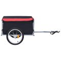 vidaXL Príves na bicykel, čierno červený 65 kg