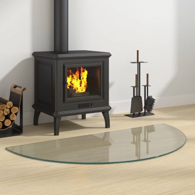vidaXL Sklenená doska krbu Priehľadná 1000 x 500 mm Sklo
