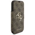 Puzdro Guess Book 4G Metal Logo pre iPhone 17 Pro hnedé