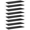 vidaXL Prídavné police 8 ks, lesklé čierne 80x30x1,5 cm, drevotrieska