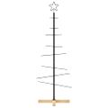 vidaXL Kovový vianočný stromček s drevenou základňou čierny 120 cm