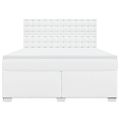 vidaXL Boxspring posteľ s matracom biela 180x200 cm umelá koža