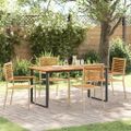 vidaXL Záhradný jedálenský set 5 ks Béžová Pevné akáciové drevo