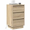 vidaXL Nočný stolík Sonoma dub 39 x 34,5 x 65 cm Kompozitné drevo