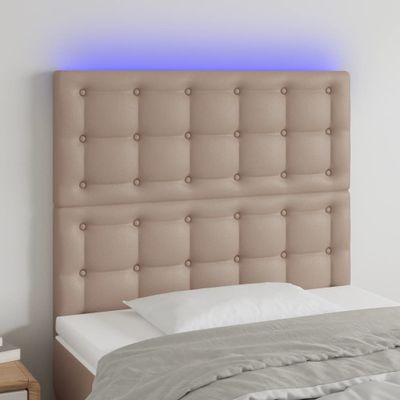 VidaXL Čelo postele kapučínové 80x5x118/128 cm umelá koža