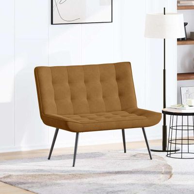 vidaXL Lavička hnedá 110x74x84 cm zamat