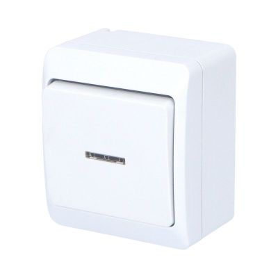 GALATEA IP44 Prepínač striedavý osvetlený č.6So (biela)