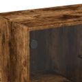 vidaXL Bočná skrinka so sklenenými dvierkami dymový dub 68x37x75,5 cm