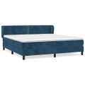 vidaXL Posteľný rám boxsping s matracom tmavomodrý 160x200 cm zamat