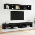vidaXL TV nástenná skriňa 100 x 30 x 30 cm Čierny dub Kompozitné drevo