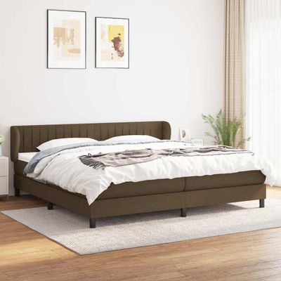vidaXL Boxspring posteľ s matracom tmavohnedá 200x200 cm látka