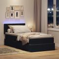 vidaXL LED úložná posteľ s matracom Čierna 100 x 200 cm Zamat