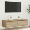 vidaXL TV skrinka s LED svetlami dub sonoma 100X35,5x25 cm