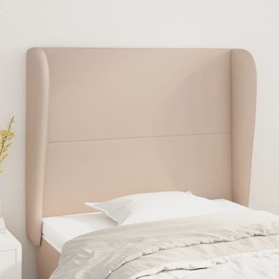 vidaXL Čelo postele so záhybmi kapučínové 103x23x118/128 cm umelá koža