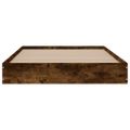 vidaXL Posteľný rám bez matraca dymový dub 100x200 cm kompozitné drevo
