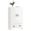vidaXL Vysoká skrinka lesklá biela 69,5x31x115 cm kompozitné drevo