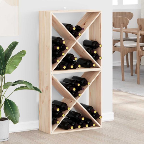 vidaXL Regál na víno 2 pcs Prírodná 62 x 25 x 62 cm