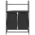 vidaXL Kôš na bielizeň s 2 priehradkami a policami, sivý, Sonoma