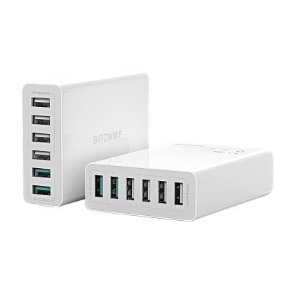 Nabíjačka 6x USB Blitzwolf BW-S15, QC 3.0, 60 W (biela)