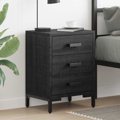 vidaXL Nočné stolíky 2 ks čierne 40x30x55 cm borovicový masív