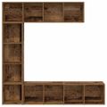 VidaXL skrinky na knihy 3 ks Old Wood Engineered Wood